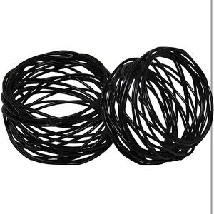 NWT 6pc Round Mesh nest Black Napkin Rings Holder for Dinning Table Everyday
